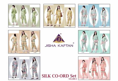 Jisha Kaftan Silk Cord Set Vol 2 Printed Western Catalog